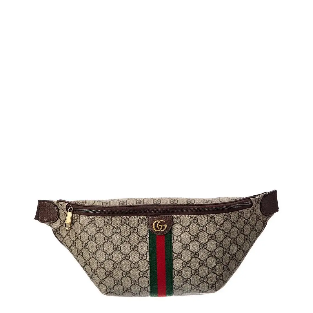 Gucci Gg Supreme Canvas Leather Belt Bag Men`s