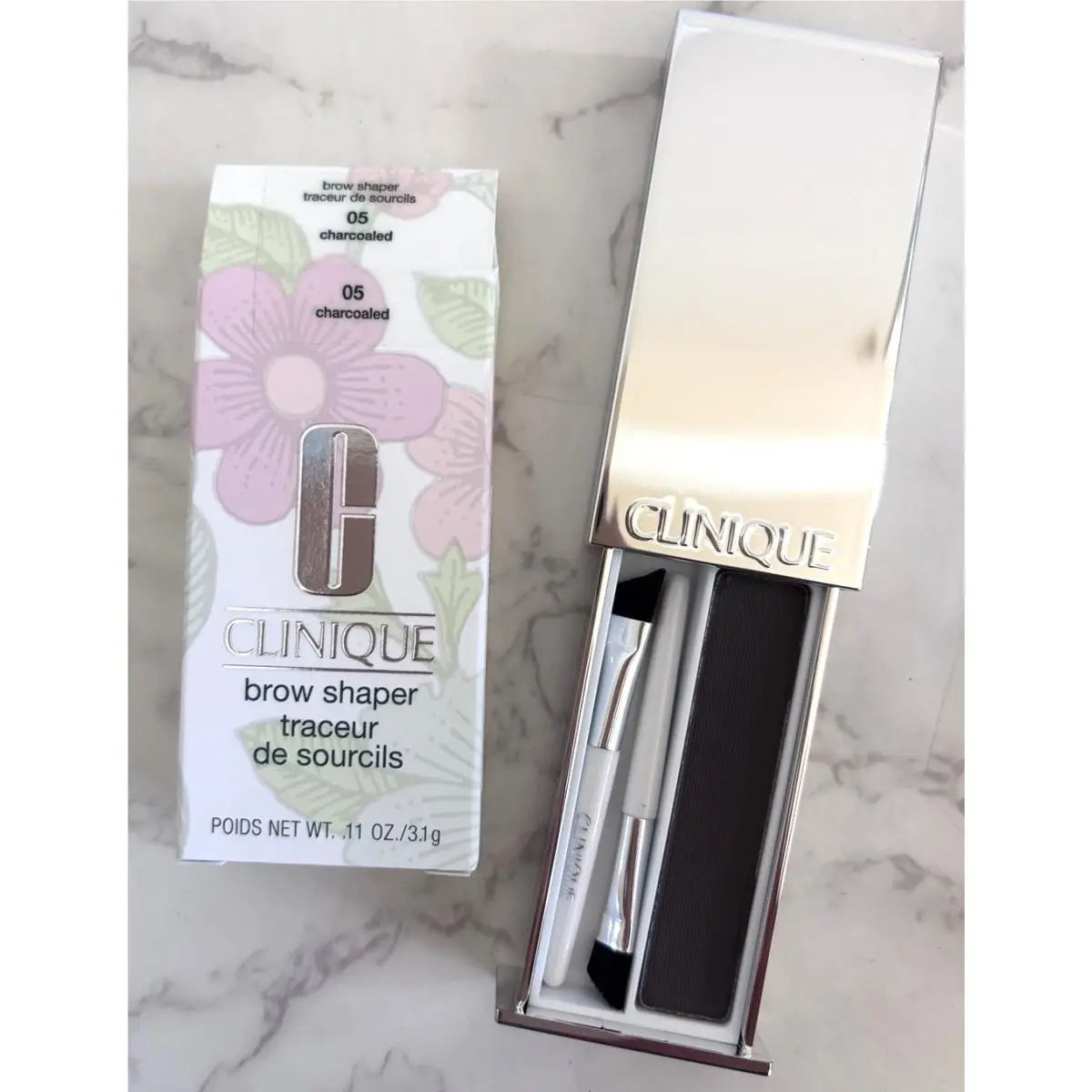Clinique Brow Shaper 05 Charcoaled .11oz Eyebrows Htf