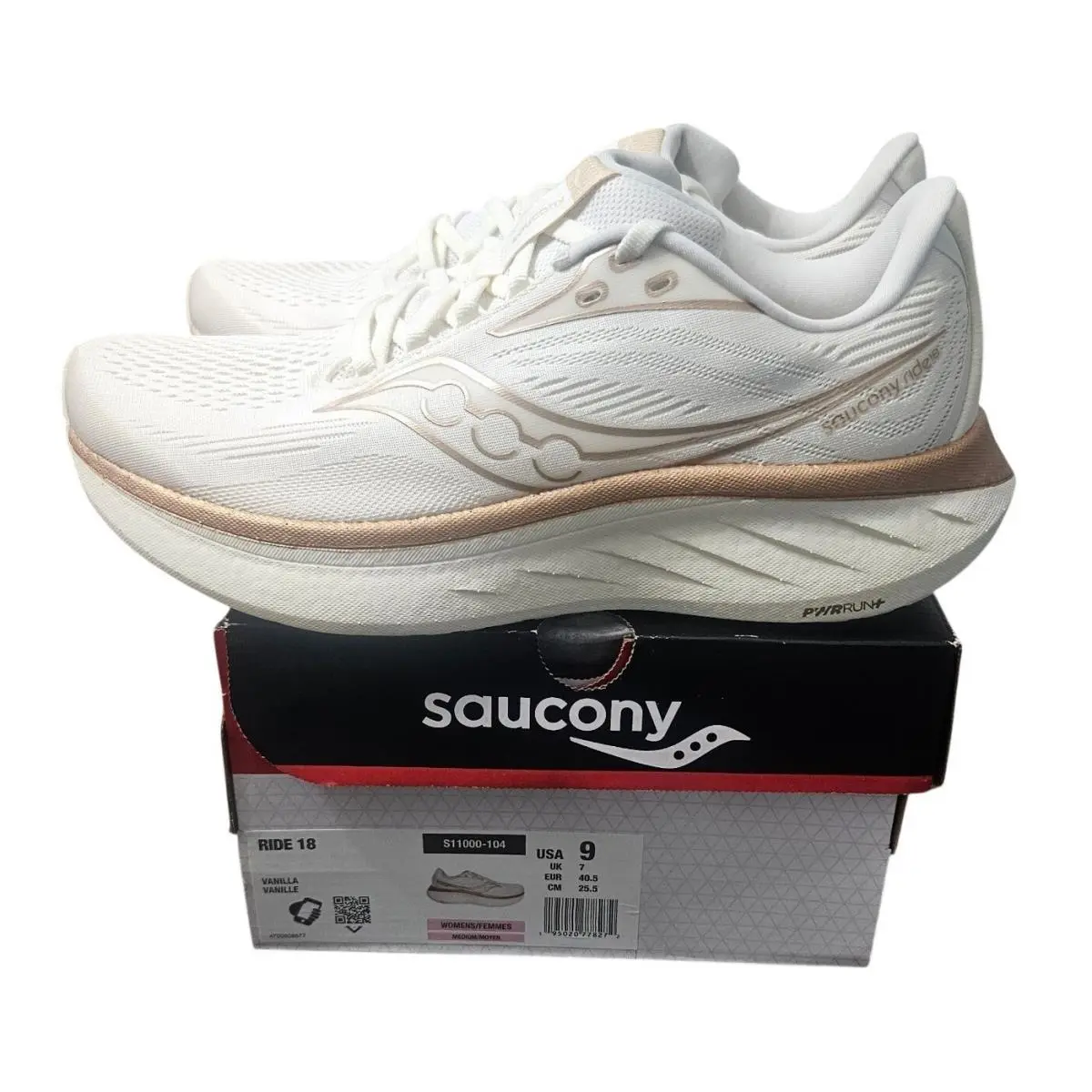 Saucony Ride 18 Womens Running Shoes Vanilla Rose Gold S11000-104 Size 9