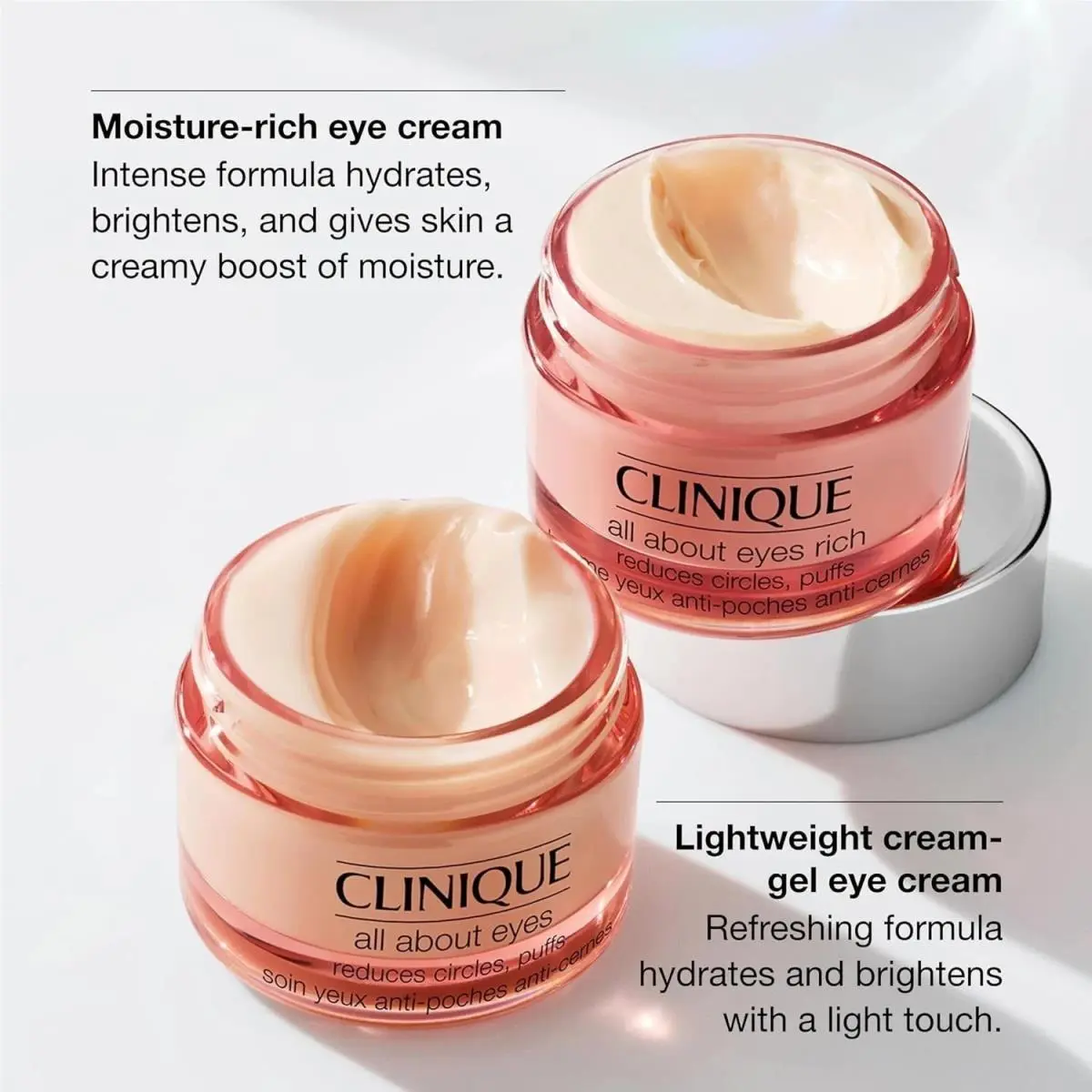 2 Pack Clinique All About Eyes Lightweight Eye Cream 0.5 oz/15mL Box