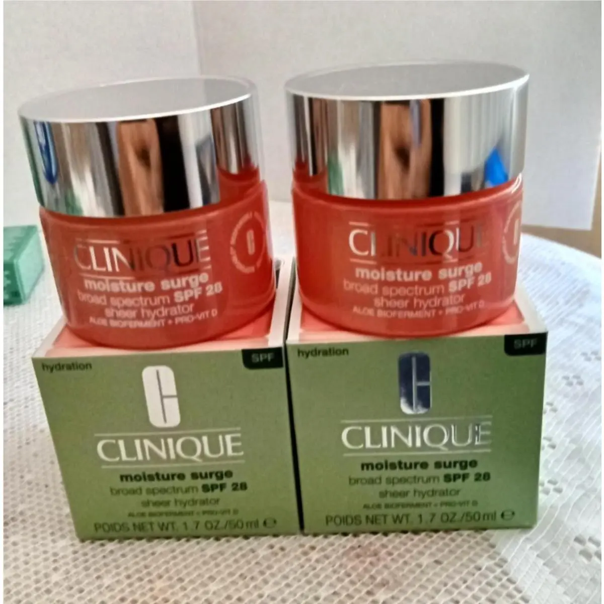 2X Clinique Moisture Surge Broad Spectrum Spf 28 Sheer Hydrator 1.7 Oz