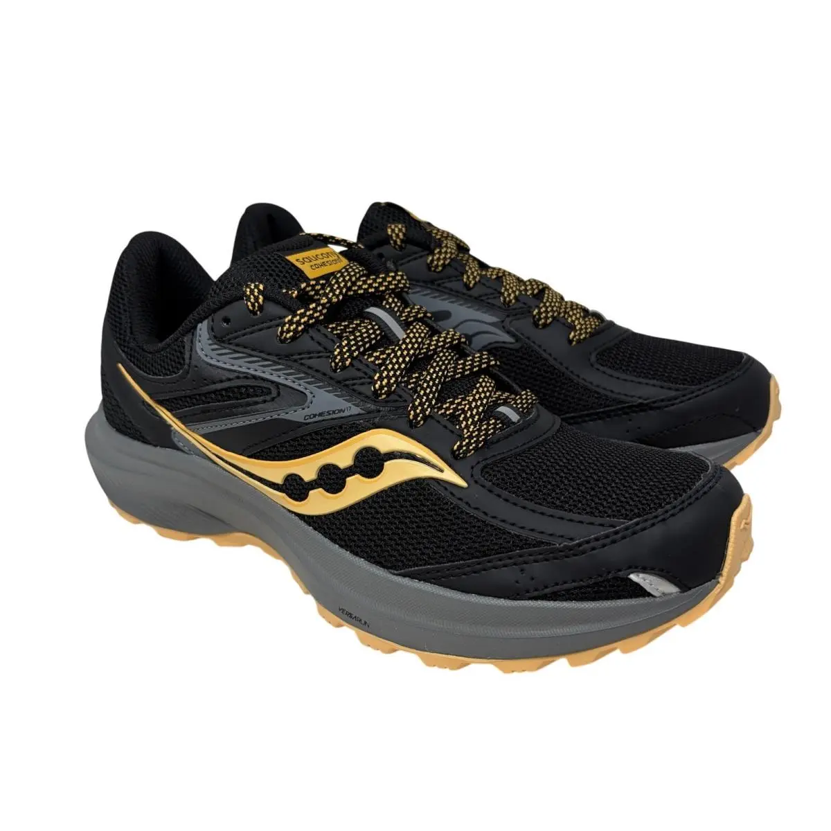 Saucony Cohesion TR17 Womens Sz 7.5 Black Flax Orange Running Shoes Sneakers