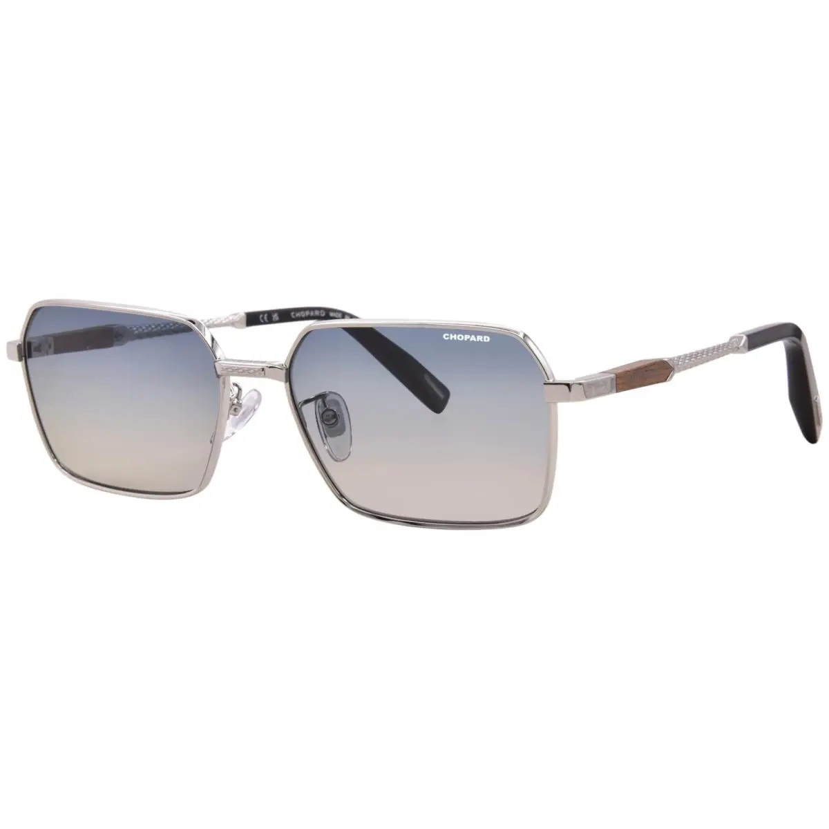 SCHM90 579P Sunglasses Men`s Black/silver/polarized Blue/gradient 59mm by Chopard
