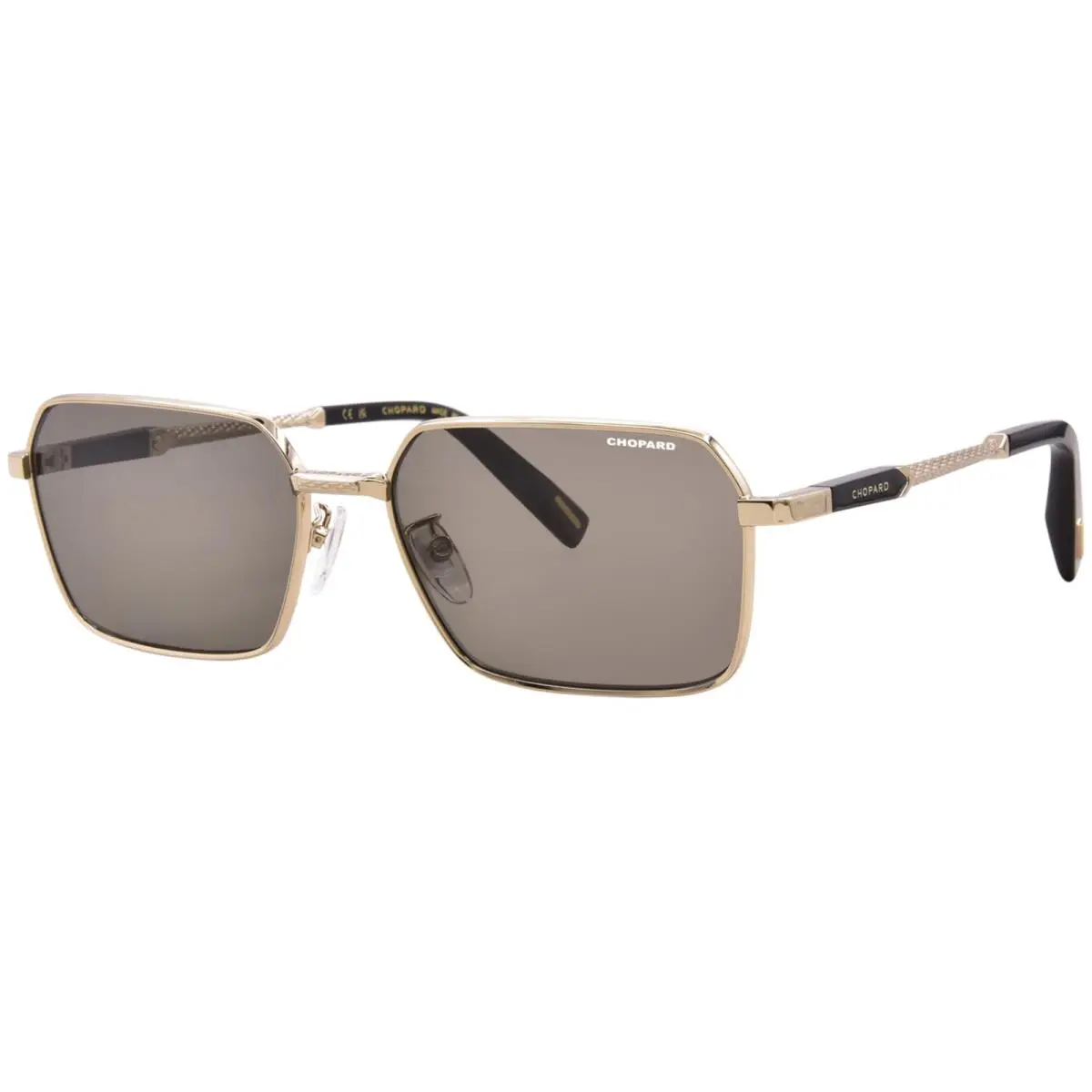 Chopard SCHM90 300P Sunglasses Men`s Black/gold/polarized Smoke Grey 59mm