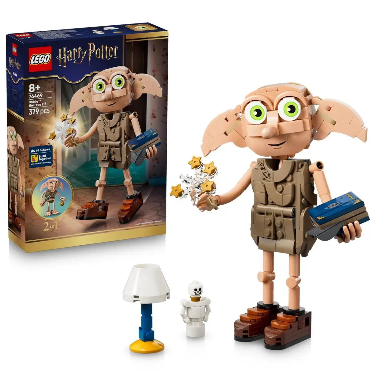 Lego Harry Potter 2 in 1 Dobby The Free Elf Toy - Model Kit Transforms Into a Kr