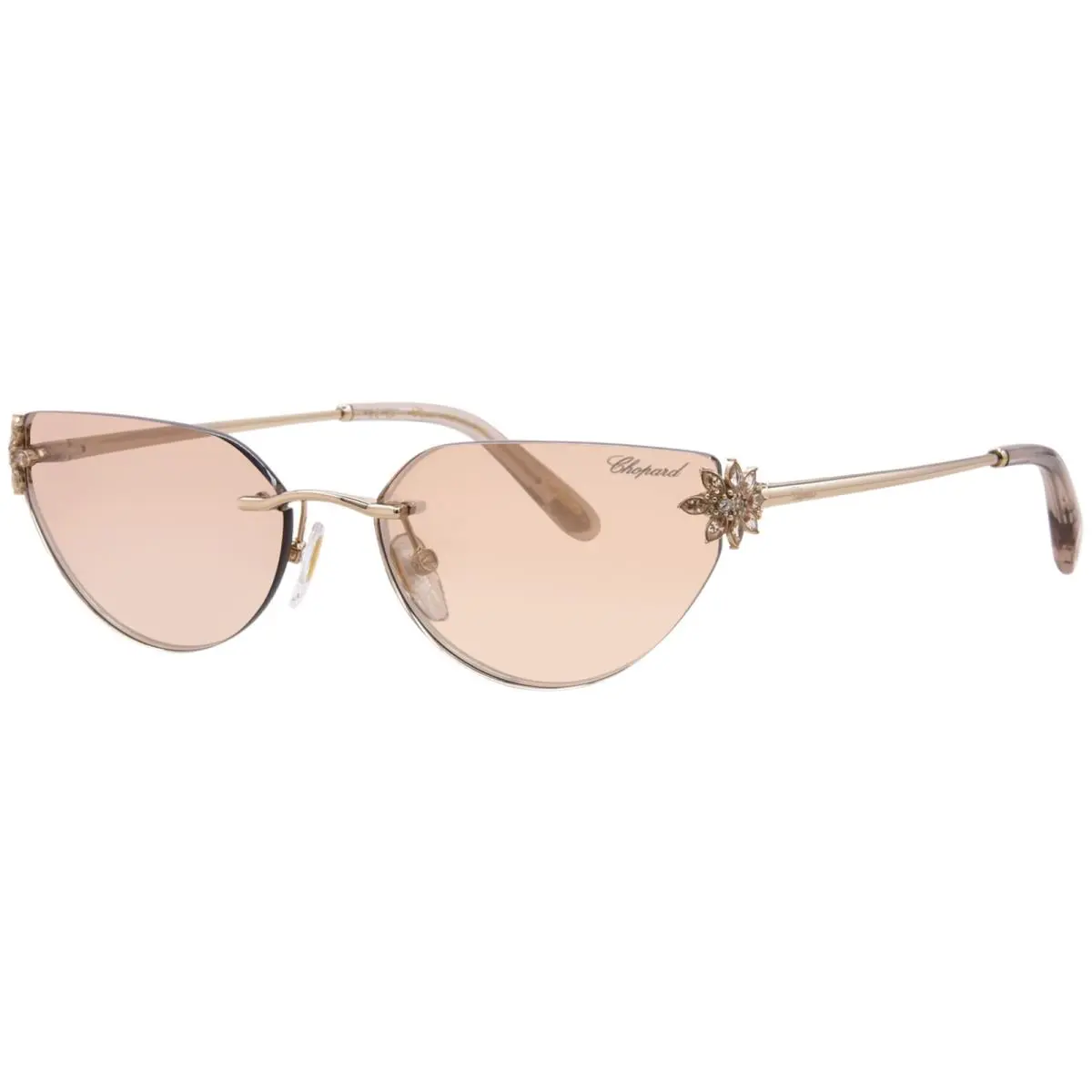 Chopard SCHM93S 0300 Sunglasses Women`s Gold/brown Gradient Oval Shape 57mm