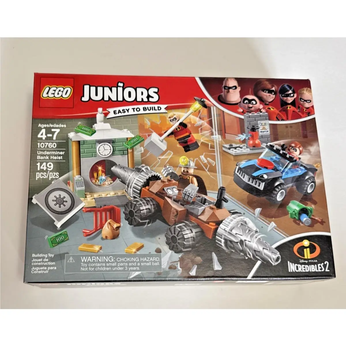 Lego Juniors 10760 Incredibles 2 Underminer Bank Heist Retired Pixar