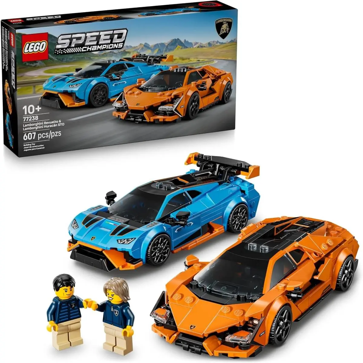 Build 2 Iconic Lego Lamborghini Revuelto Huracán Sto Models - 607 Pieces