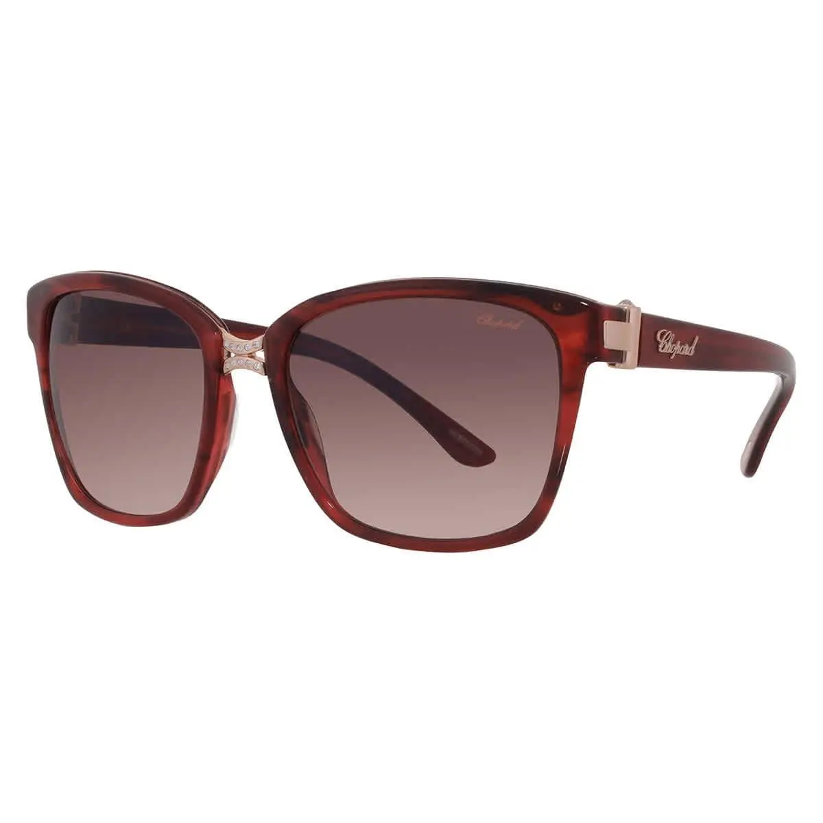 Chopard Brown Gradient Square Ladies Sunglasses SCH128S 0WTF 55 SCH128S 0WTF 55