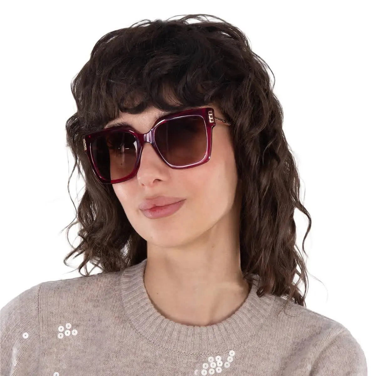 Chopard Brown Pink Gradient Square Ladies Sunglasses SCH353M 04GB 54