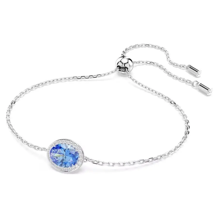 Swarovski 5671895 Women`s Constella Bracelet Rhodium Plated Blue Oval Crysta