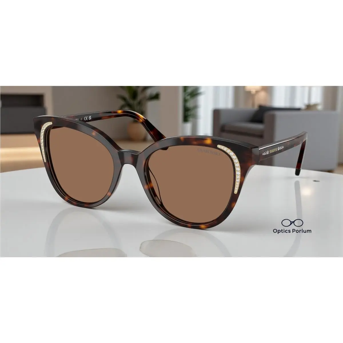 Swarovski SK6031 100273 Dark Havana Dark Brown 53 mm Women`s Sunglasses