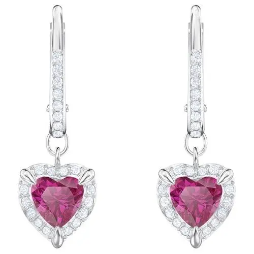 Swarovski 5456979 Crystal Red Heart Drop Earrings