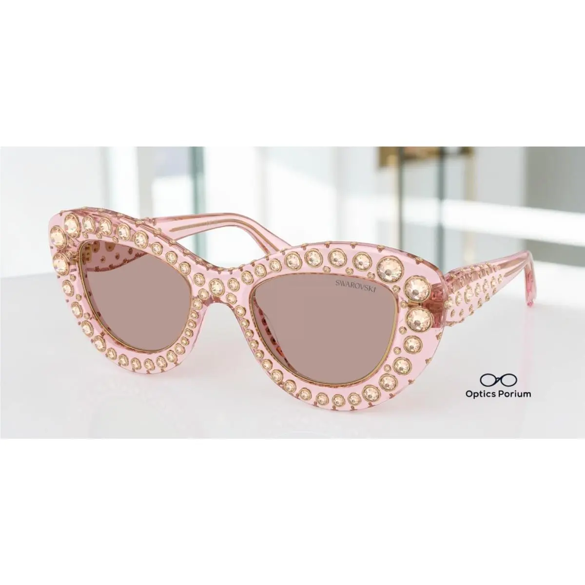 Swarovski SK6060 30017N Transparent Pink Purple Brown 49 mm Women`s Sunglasses