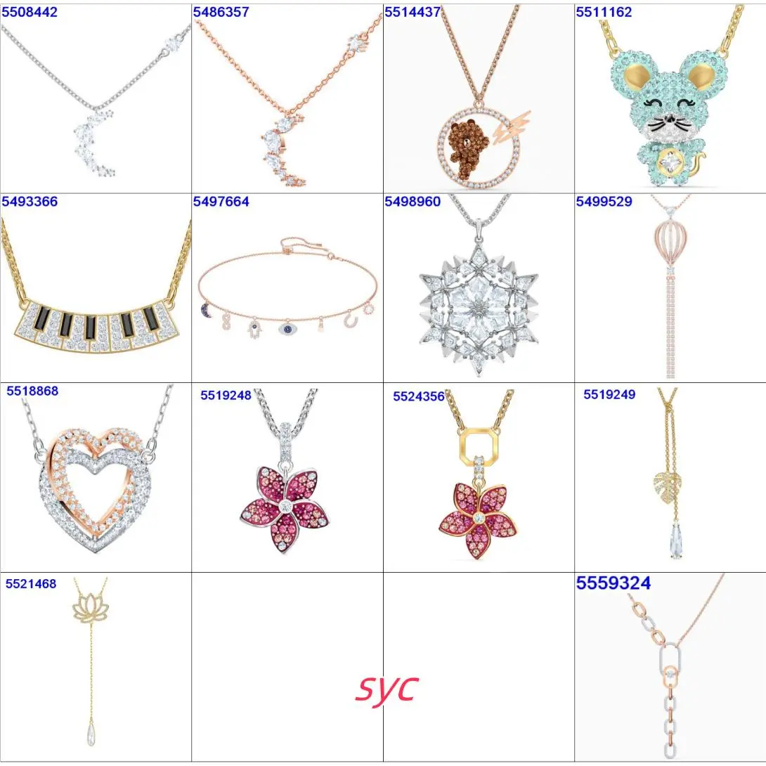Swarovski Crystal Necklace Bracelet Pendant Jewelry Gold Silver Rose Gold