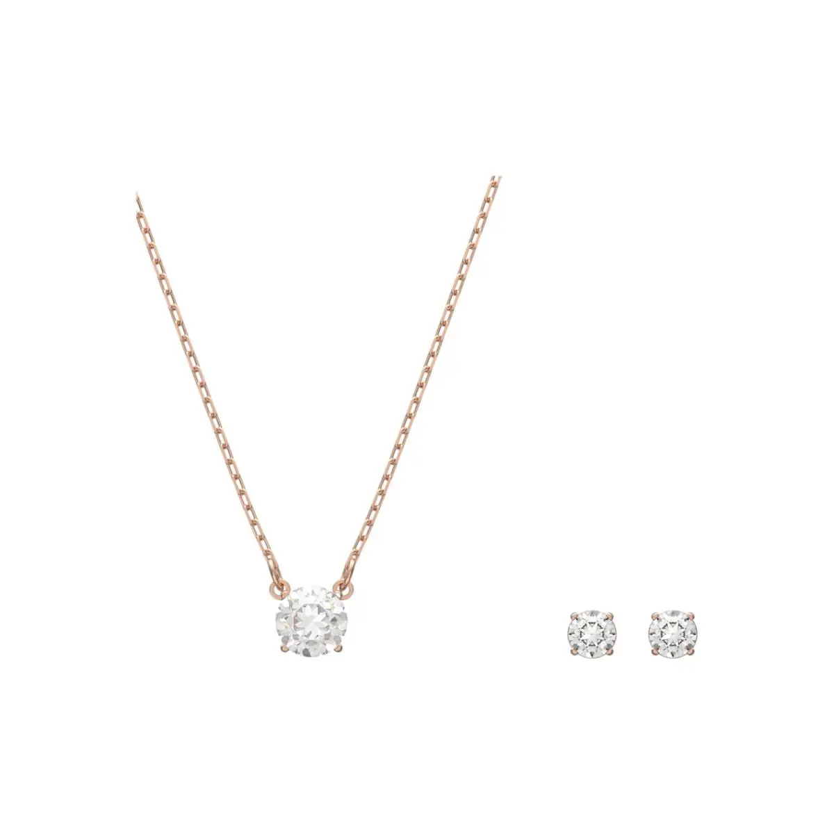 Swarovski 5408433 Stilla Attract White Rose Gold Plating Round Set
