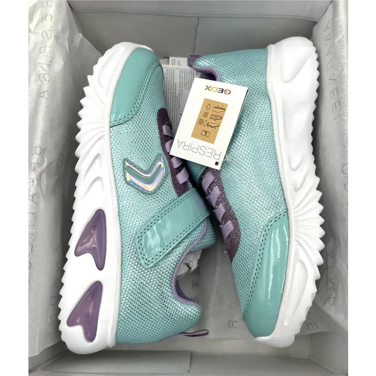 Geox shoes - Geox J Assister Light-Up - Assister - J45E9A0ASHHC4A8R - Aqua/Lilac (UPC: 8056206682139) 1