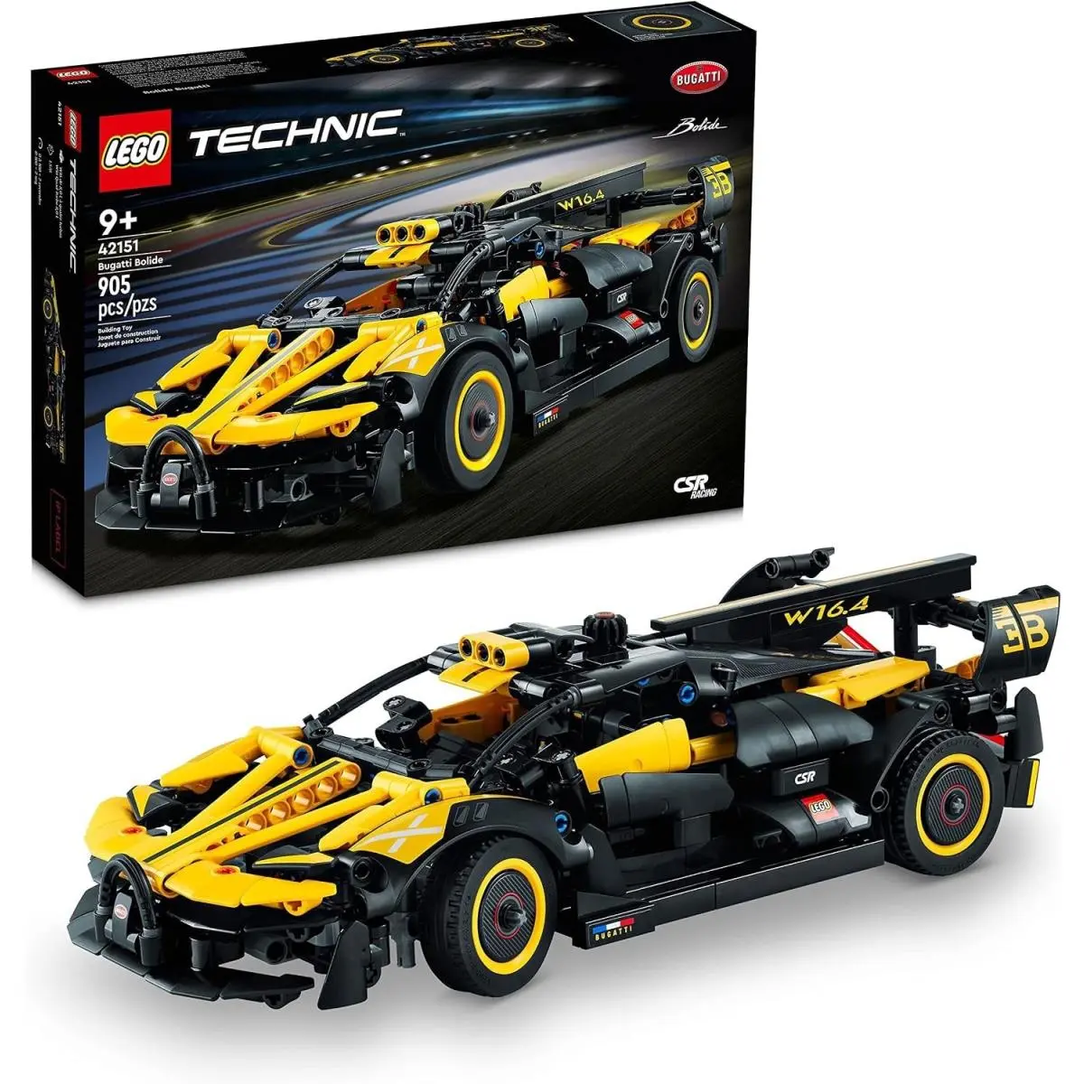 Bugatti Bolide Technic Racing Car Building Set - 905 Piece Stem Toy For Ages 9+