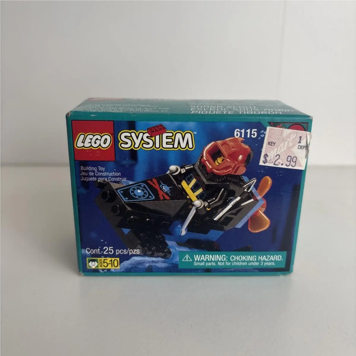 1995 Vintage Lego Aquasharks Shark Scout Set 6115 Aquazone
