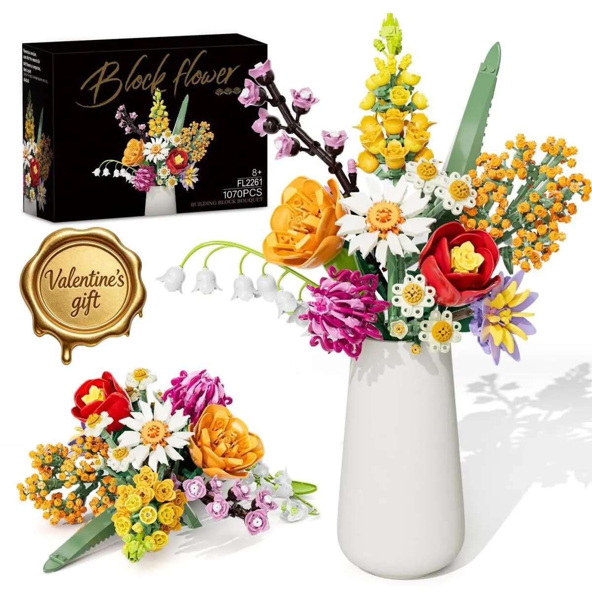 Lego Flowers Bouquet Building Set Creative Artificial Wildflowers Botanical