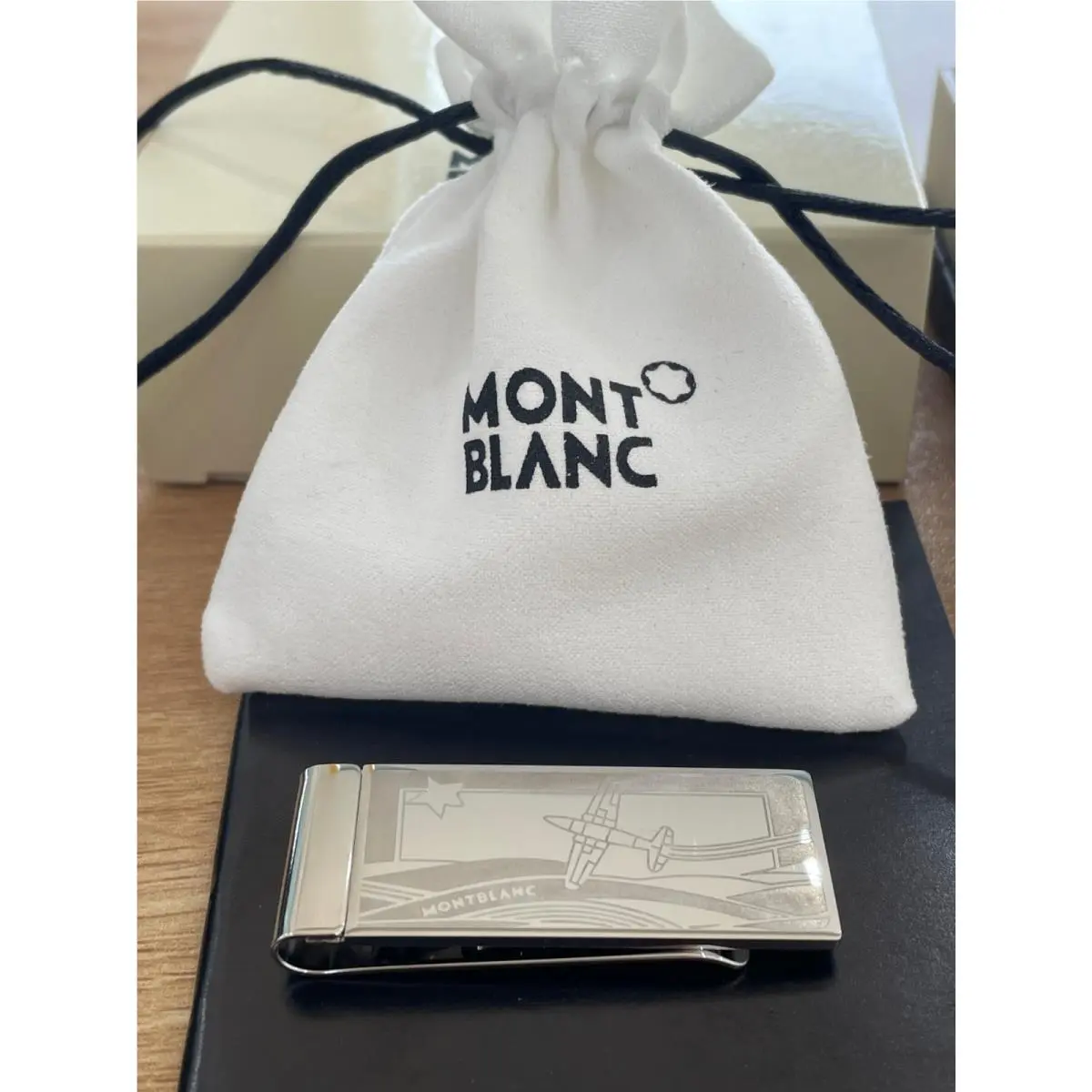 Montblanc Little Prince Pilot Money Clip Stainless Steel Silver Gift Box