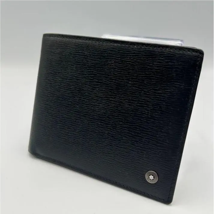Meisterstück Black Leather Bifold Wallet Men`s Luxury Gift by Montblanc
