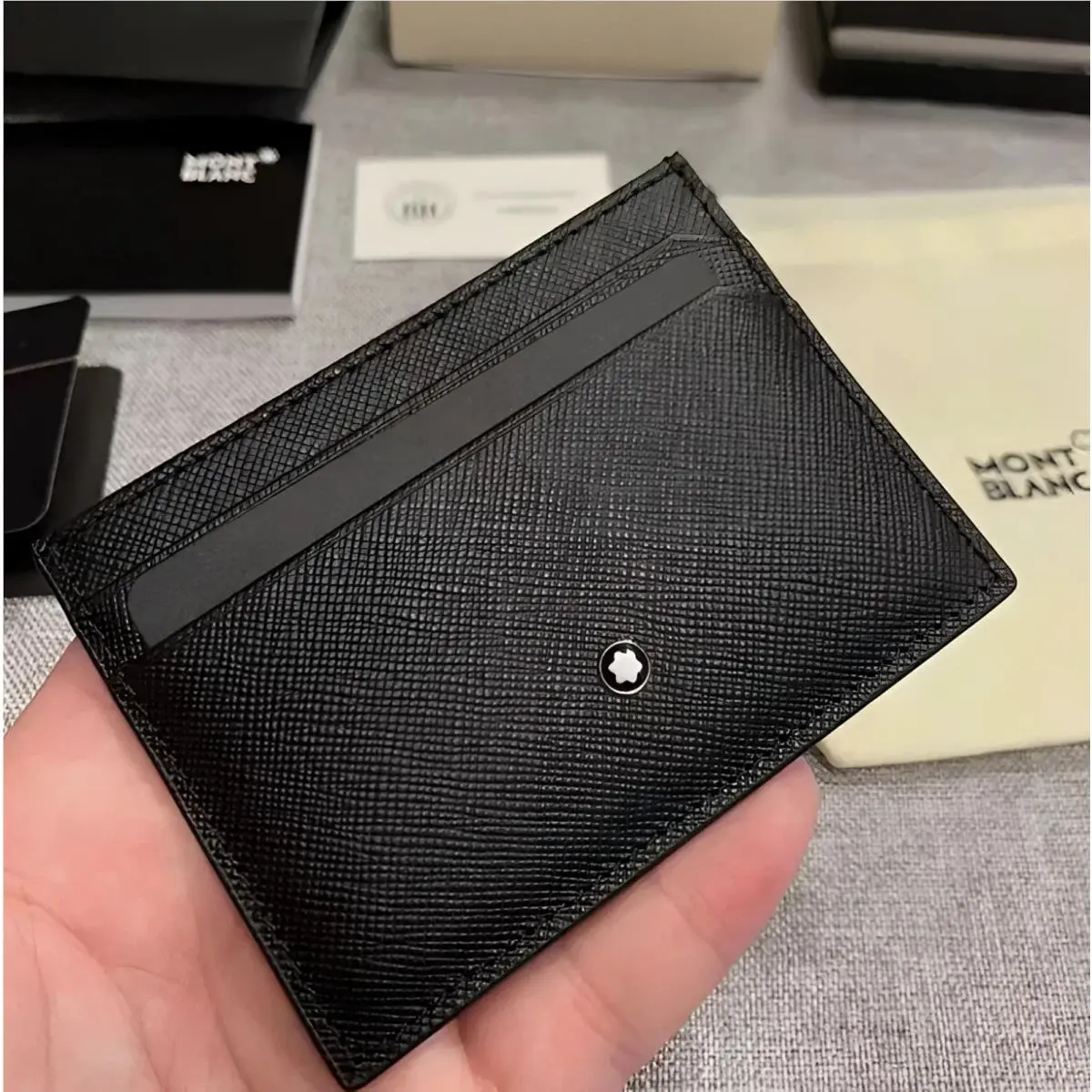 Montblanc Mont Blanc Meisterstück Black Leather 4CC Card Holder Wallet Men’s -nib 2026