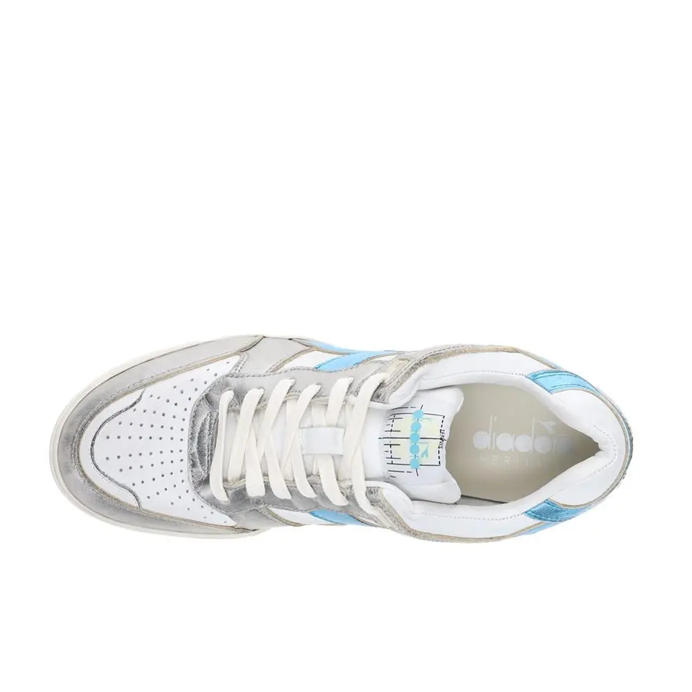 Diadora shoes - diadora B.560 Metallic Mix Lace Up - 182502-C0032 - Silver, White 2