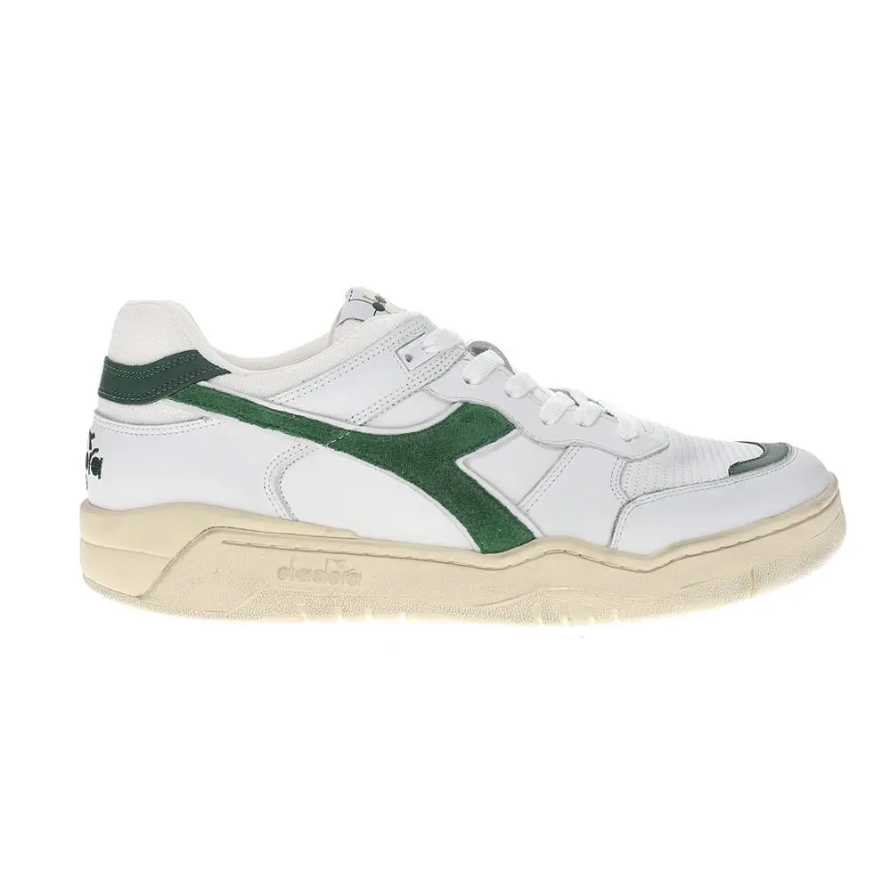 Diadora B.560 Used Lace Up B.560 Lace Up Mens Green White Sneakers Casual Shoes 180117-C1161