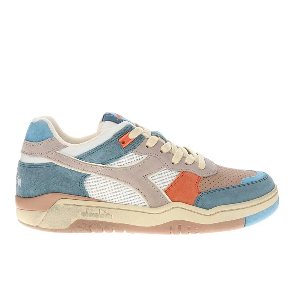 Diadora B.560 Tourney Italia Lace Up Mens Blue Brown Orange Sneakers Casual S