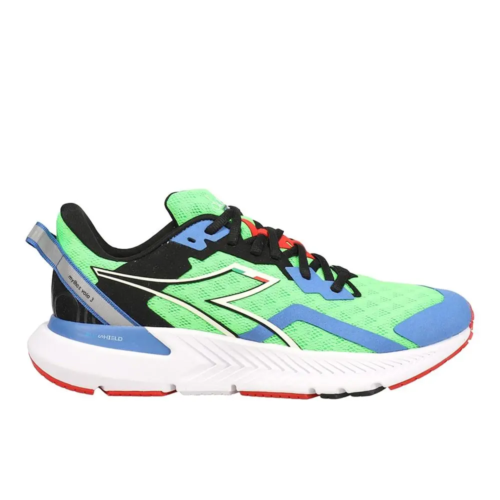 Diadora Mythos Blushield Volo 3 Running Mens Green Sneakers Athletic Shoes 1790
