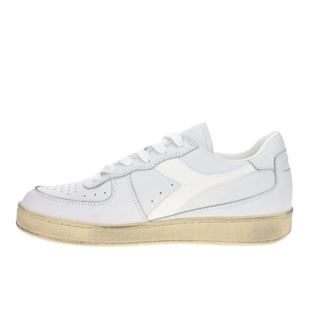 Diadora shoes - diadora Mi Basket Low Used Lace Up - 179043-C0657 - White 6