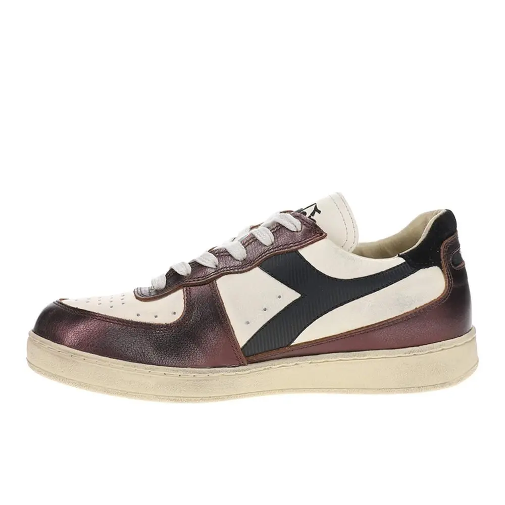 Diadora shoes - diadora Mi Basket Low Metallic Dirty Lace Up - 179034-25015 - Beige 1