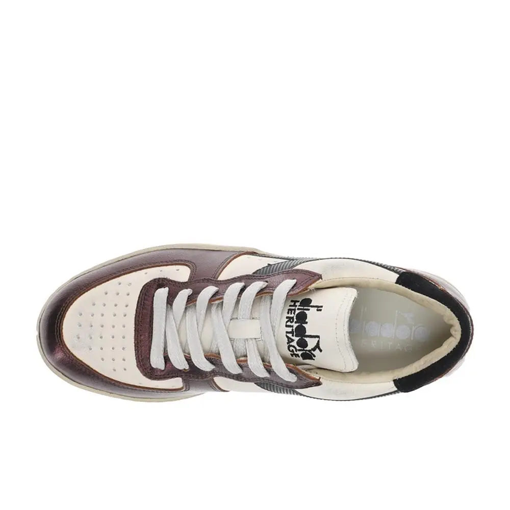 Diadora shoes - diadora Mi Basket Low Metallic Dirty Lace Up - 179034-25015 - Beige 2