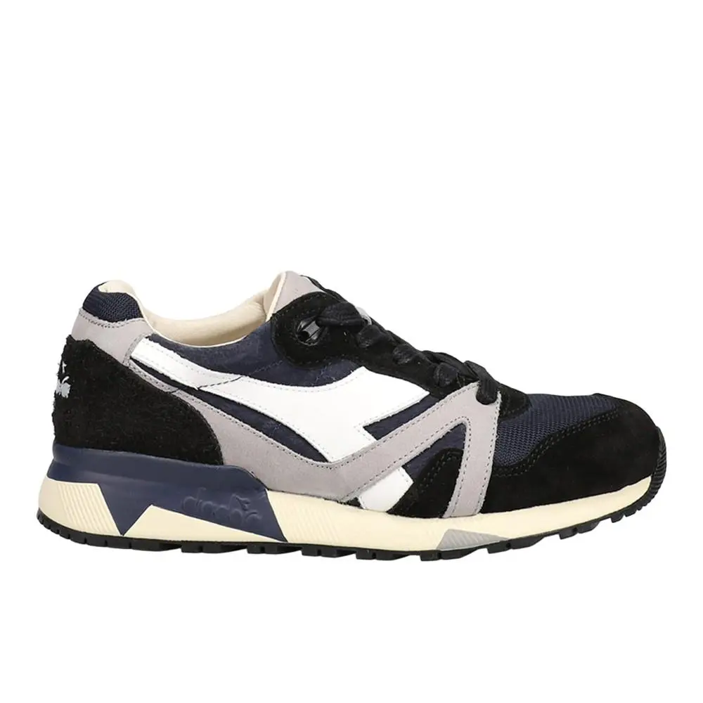 Diadora N9000 Italia Lace Up Mens Black Blue Sneakers Casual Shoes 179033-6006