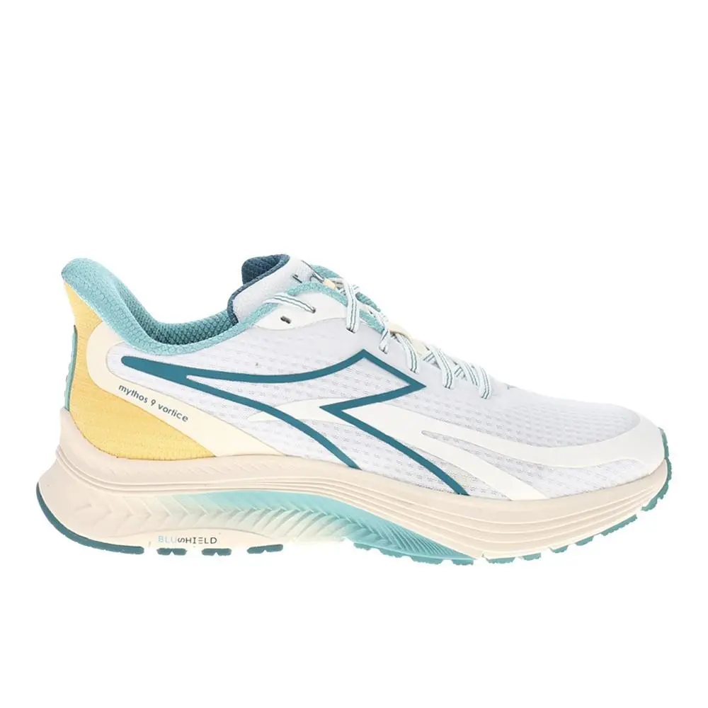 Diadora Mythos Blushield 9 Vortice Running Womens Green White Sneakers Athleti