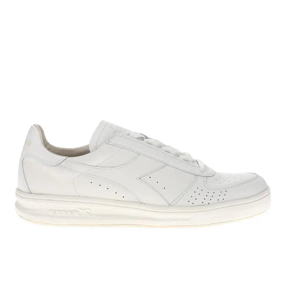 Diadora B.elite H Italia Sport Perforated Lace Up Mens White Sneakers Casual Sh