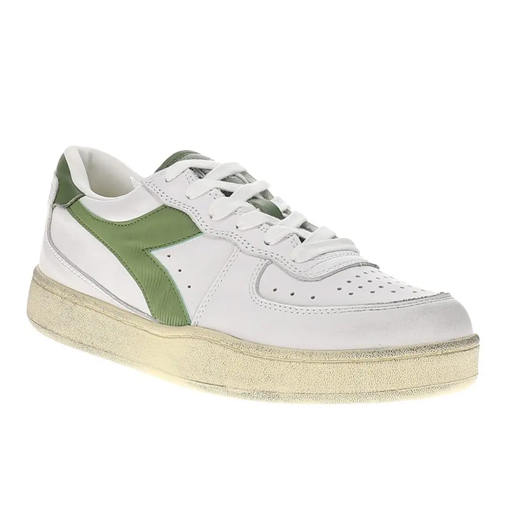 Diadora shoes - diadora Mi Basket Low Used Lace Up - 181233-D1093 - Green, White 0