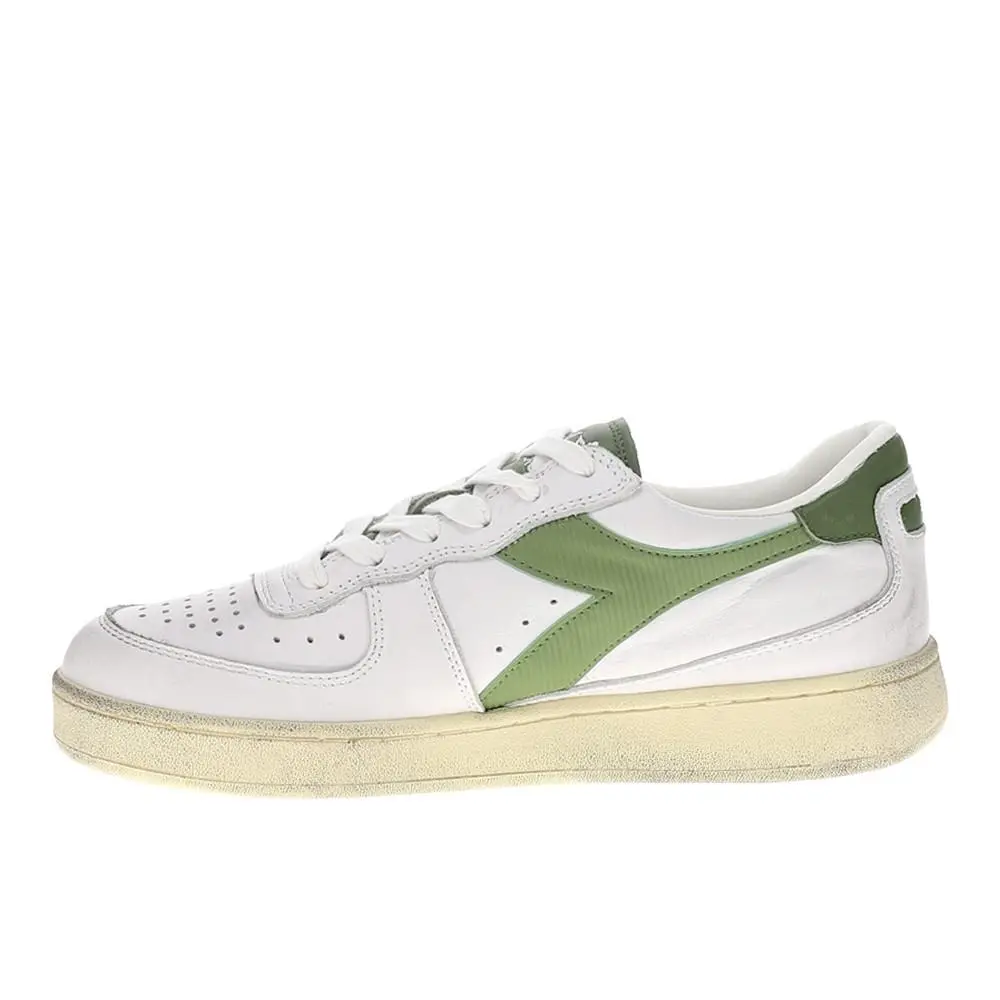 Diadora shoes - diadora Mi Basket Low Used Lace Up - 181233-D1093 - Green, White 1