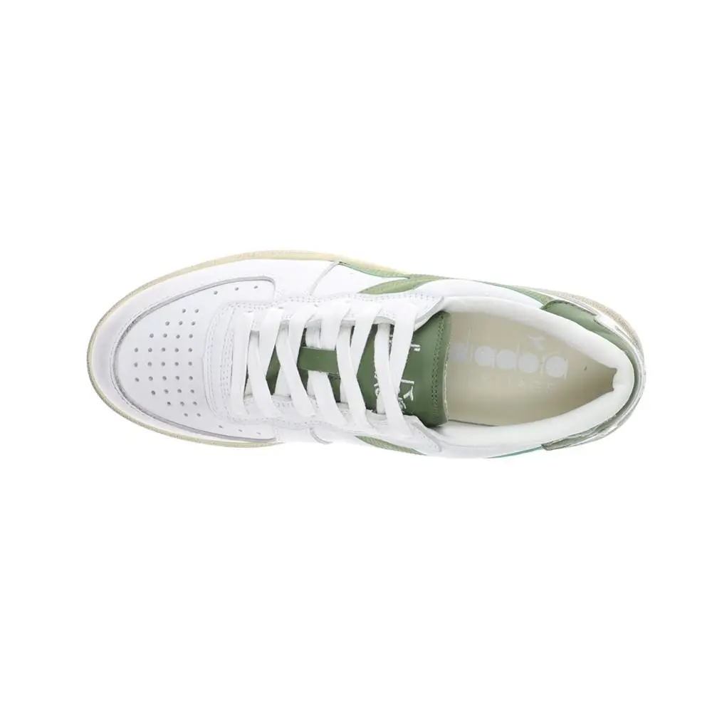 Diadora shoes - diadora Mi Basket Low Used Lace Up - 181233-D1093 - Green, White 2