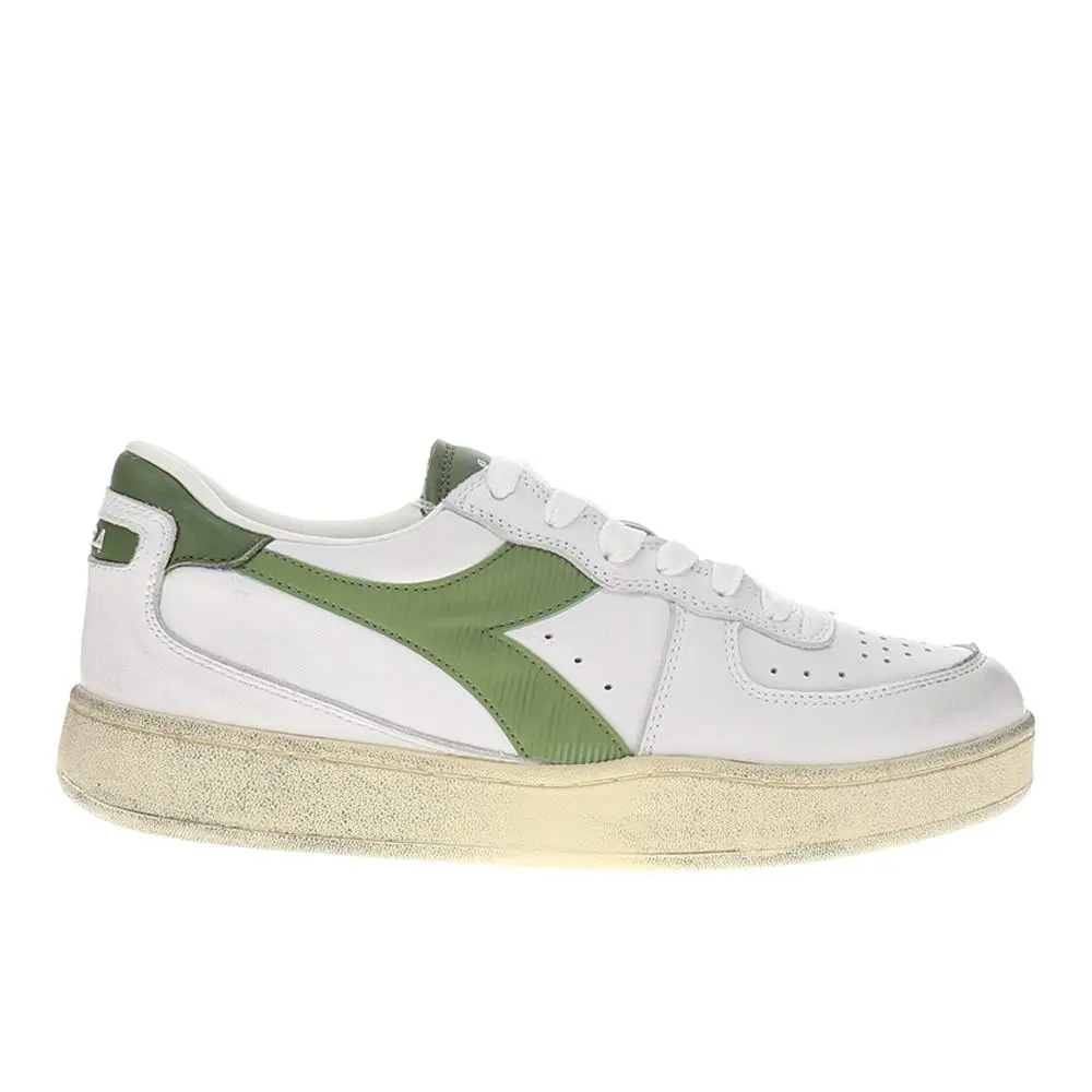 Diadora shoes - diadora Mi Basket Low Used Lace Up - 181233-D1093 - Green, White 4