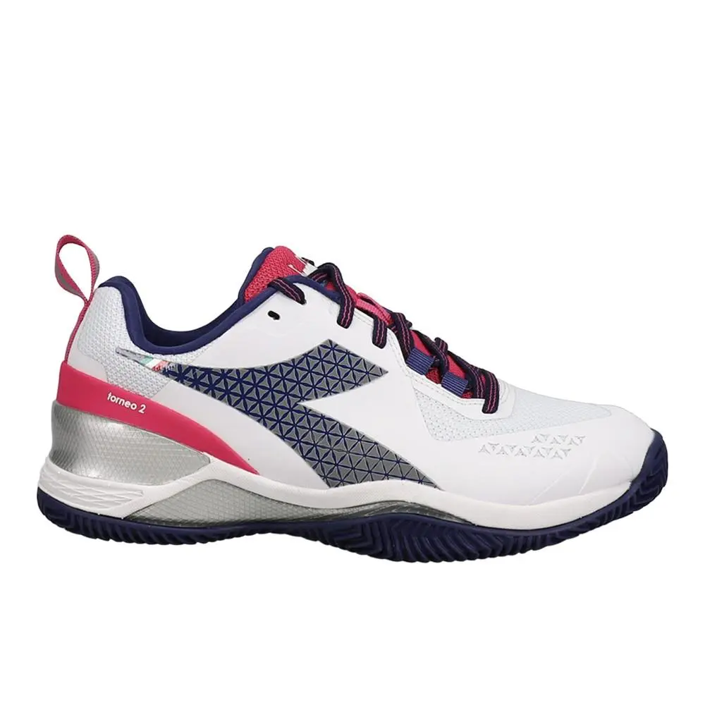 Diadora Blushield Torneo 2 Clay Tennis Womens White Sneakers Athletic Shoes 179