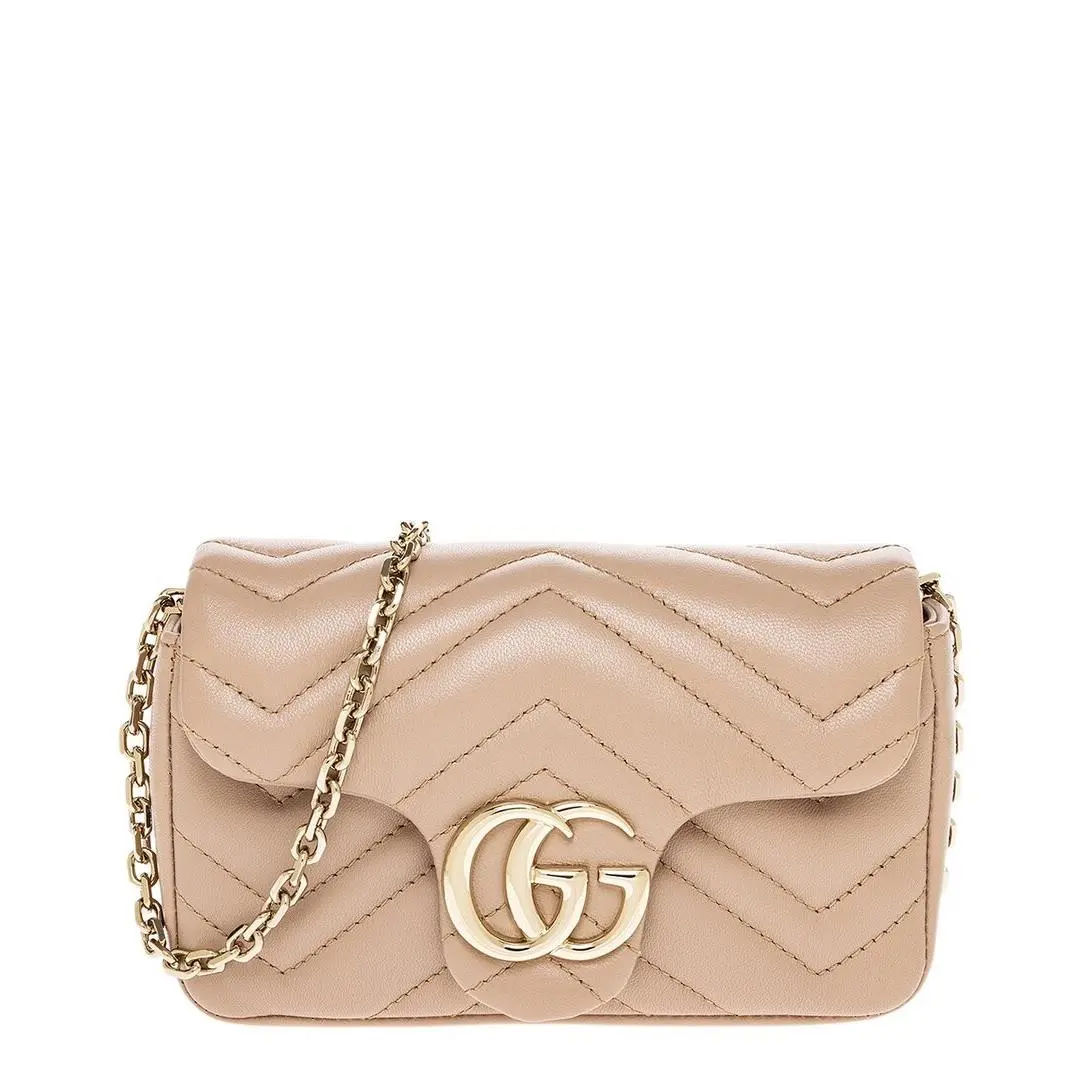 Gucci Gg Marmont Mini Leather Mini Bag Women`s Beige - Exterior: Beige