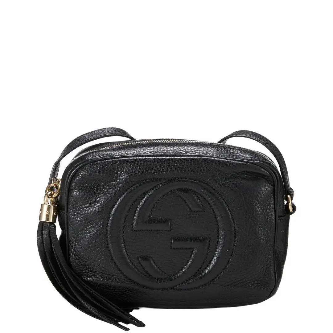 Gucci Black Leather Soho Disco Pre-loved Women`s
