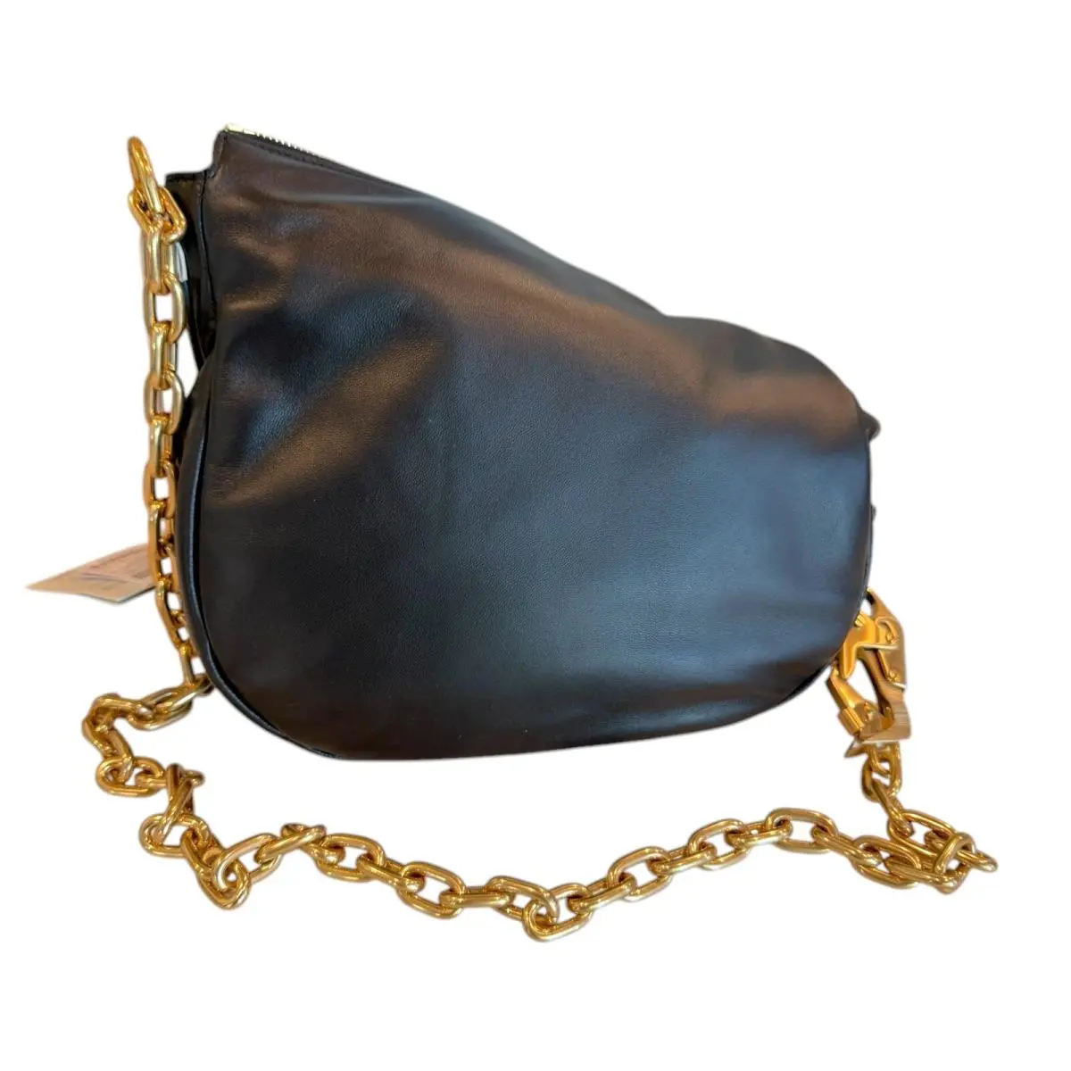 Knight Shoulder Bag Black Lambskin Leather Gold Hardware by Burberry