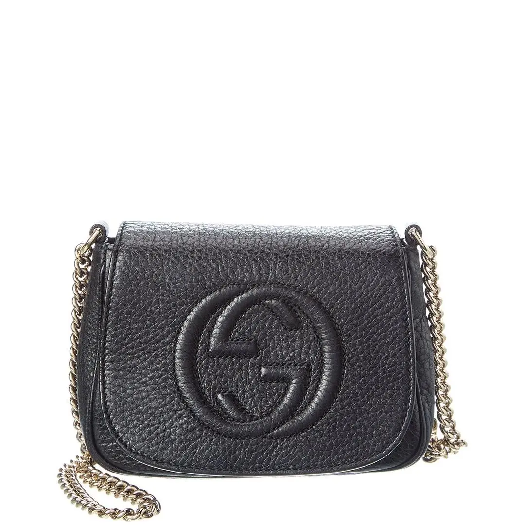 Gucci Black Pebbled Calfskin Leather Soho Small Crossbody Pre-loved