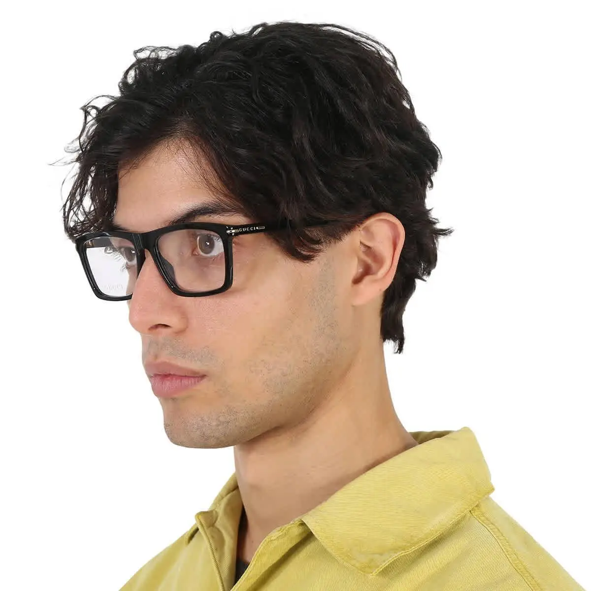Gucci Demo Rectangular Men`s Eyeglasses GG1445O 001 56 GG1445O 001 56