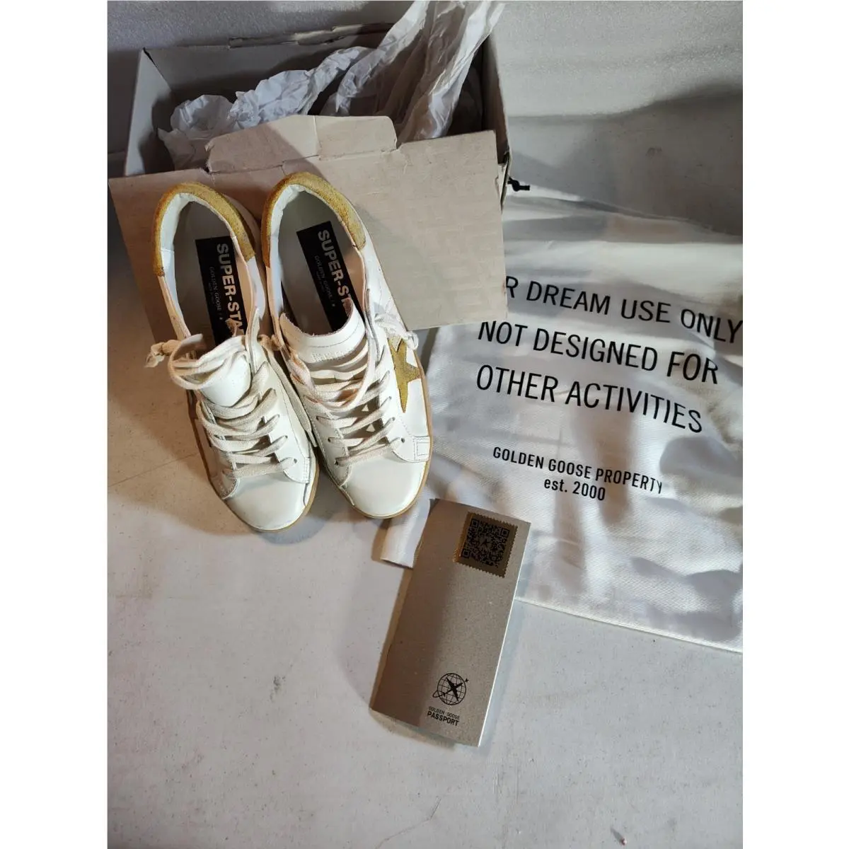 Golden Goose Superstar Tennis Shoes Size 38 White/gold Star Made in Italy
