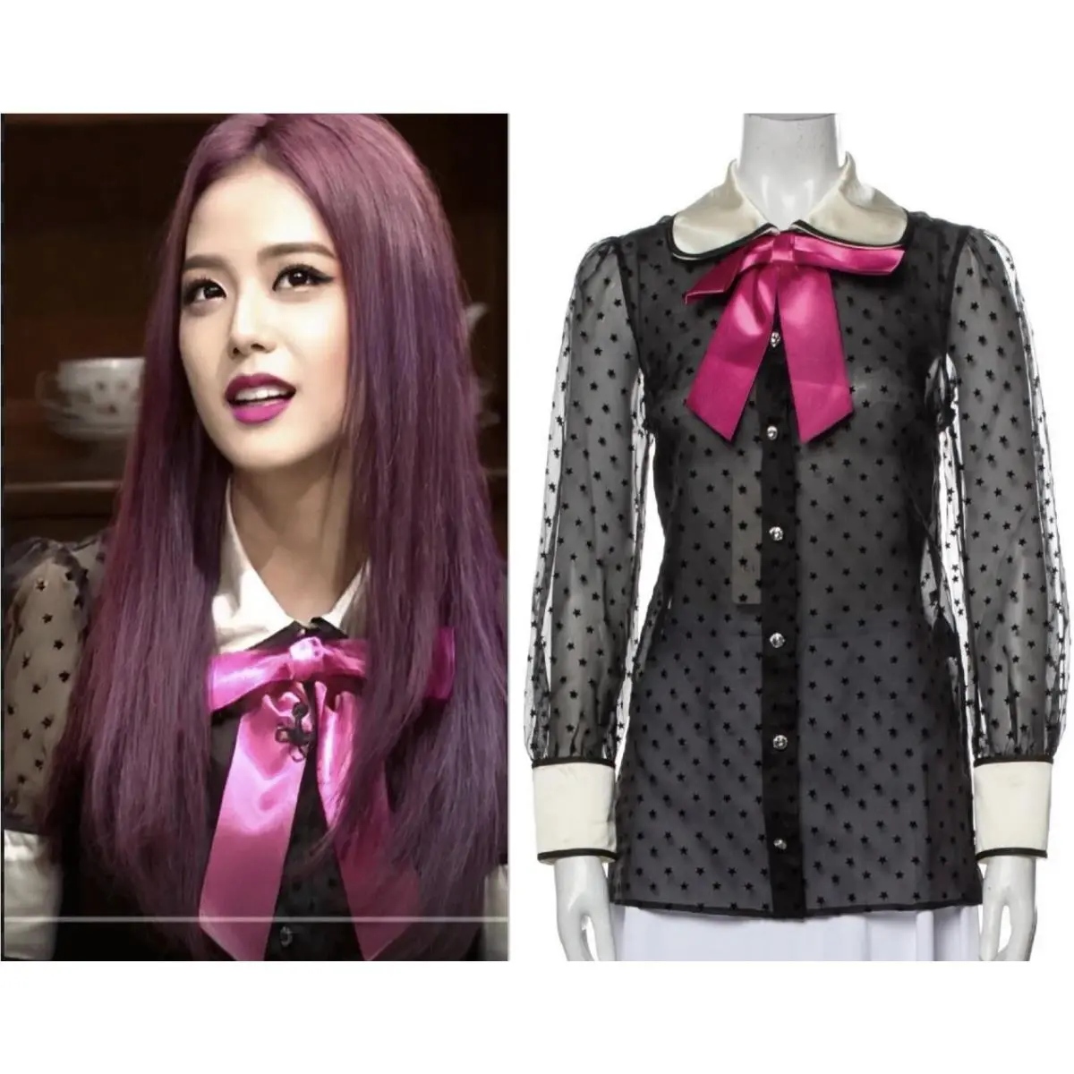 3K Tag Gucci 2017 Black Bow Lace Jacket Top 38 40 2 4 Shirt Gift Bag XS S