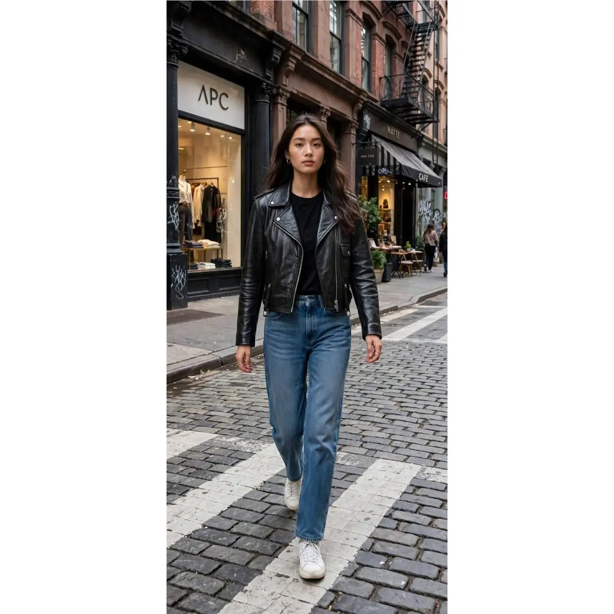 Golden Goose Womens Biker Jacket Small Black Italian Luxury Crop Moto